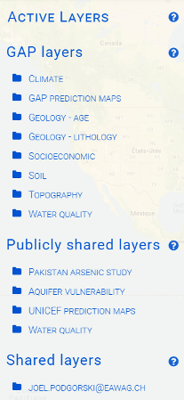 Available layers